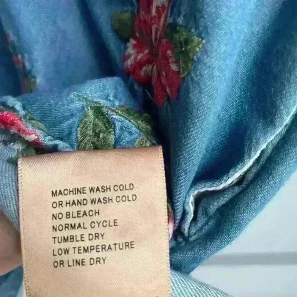 Anthropology driftwood  embroidered vintage denim mabel shirt dress size S - Picture 10 of 10